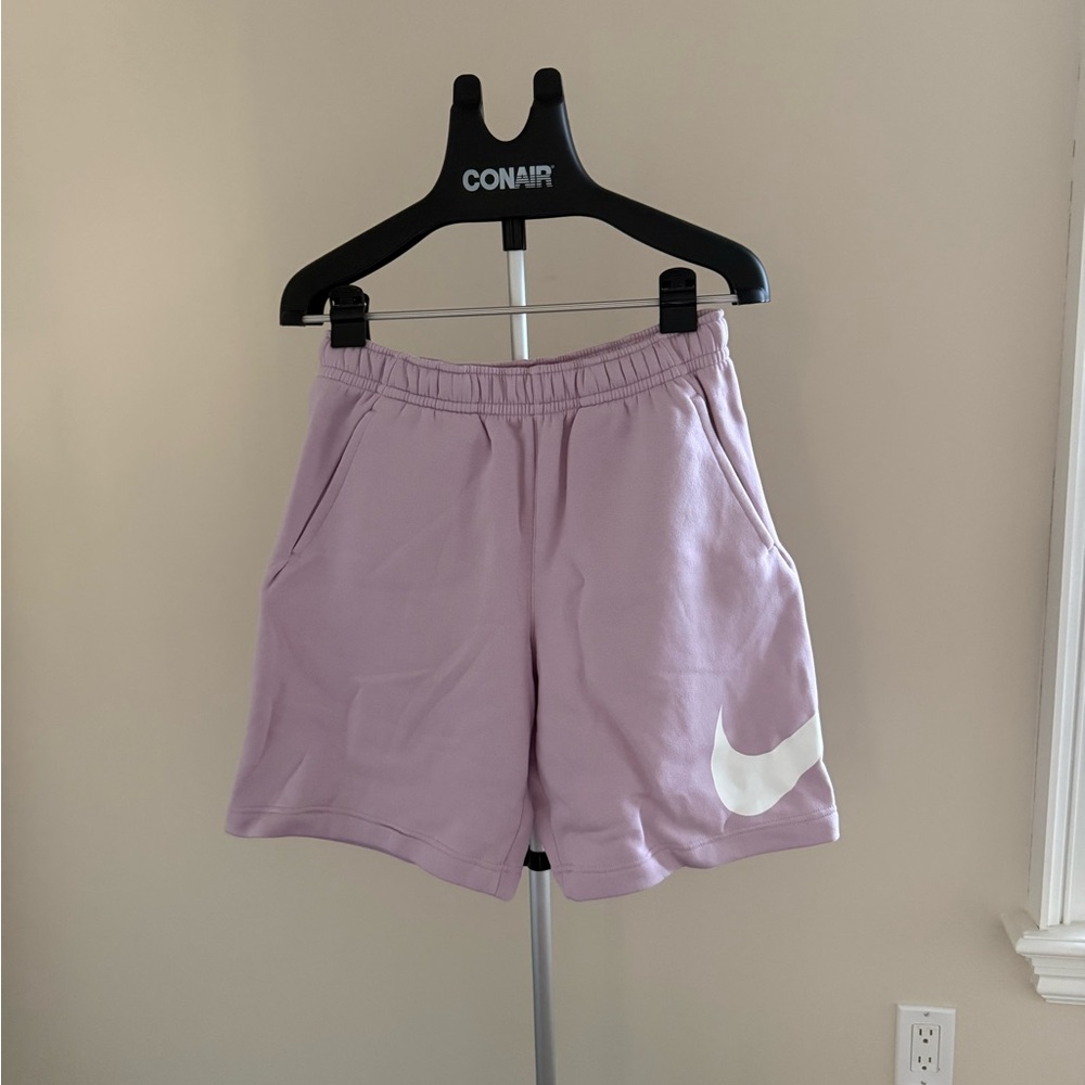 New Nike Women’s Lavender Athletic Shorts with White Swoosh